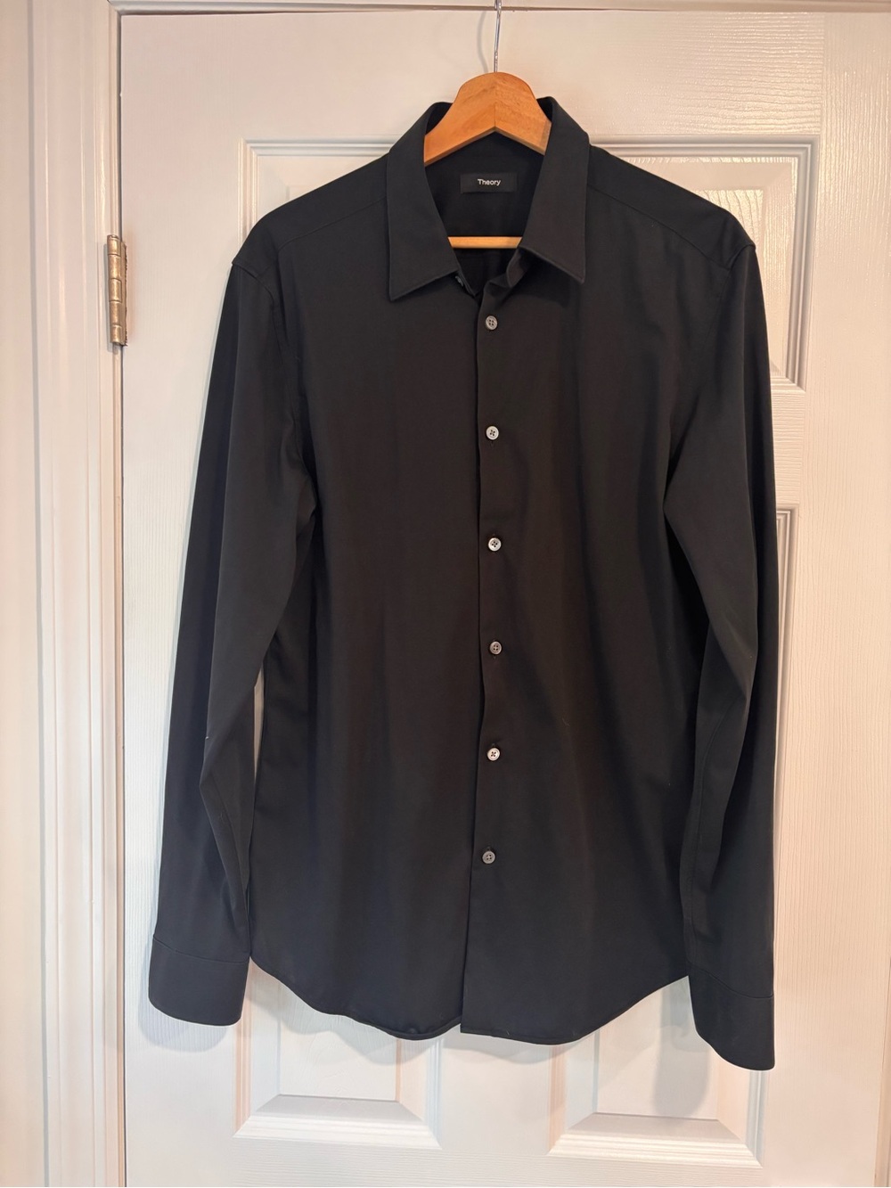 Theory black men's button down shirt size large